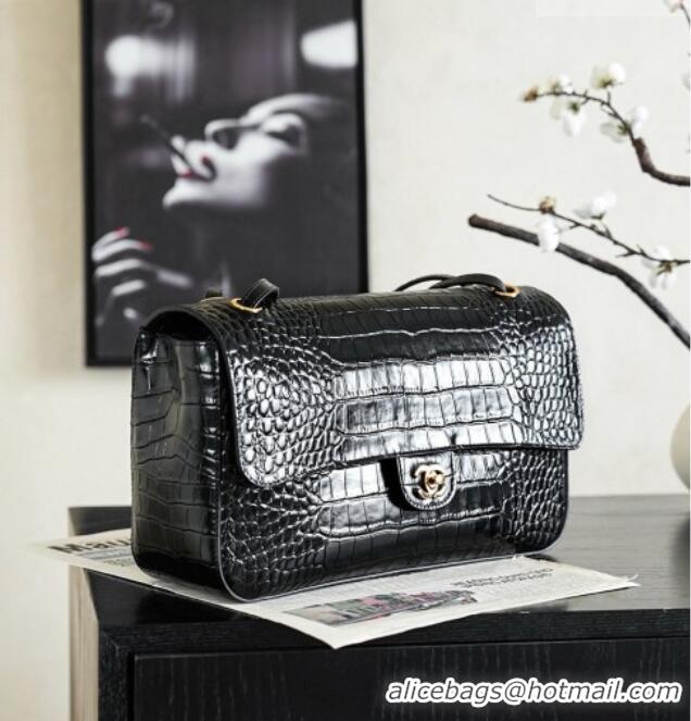 Grade Design Chanel Maxi Flap Bag in Crocodile Pattern Calfskin AS6231 Black/Gold 2026