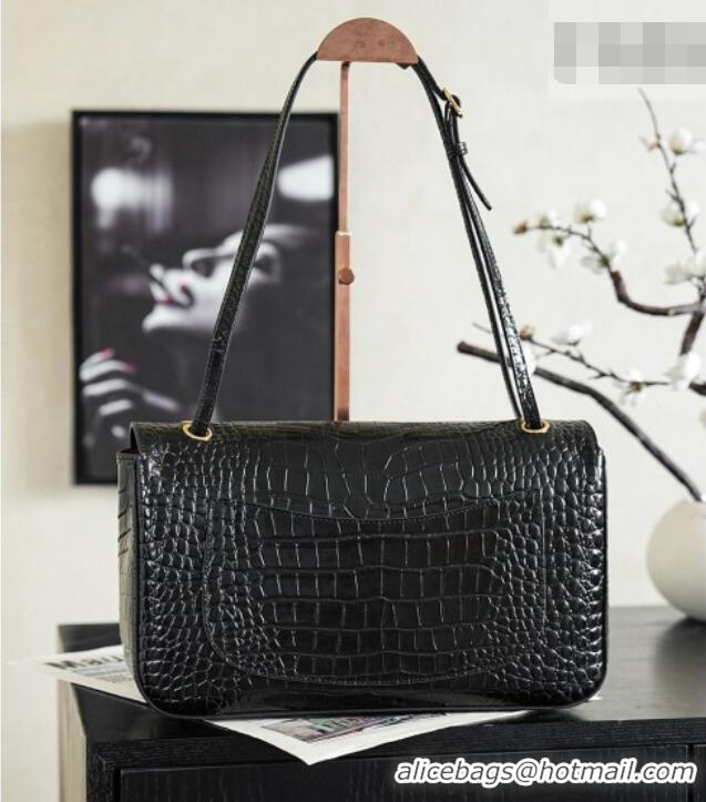 Grade Design Chanel Maxi Flap Bag in Crocodile Pattern Calfskin AS6231 Black/Gold 2026