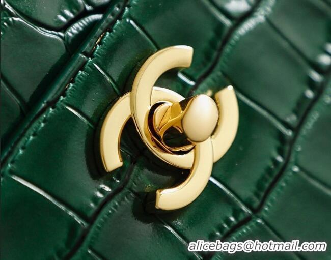 Best Price Chanel Small Shopping Bag in Crocodile Embossed Calfskin AS6243 Green 2026