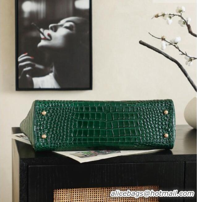 Best Price Chanel Small Shopping Bag in Crocodile Embossed Calfskin AS6243 Green 2026
