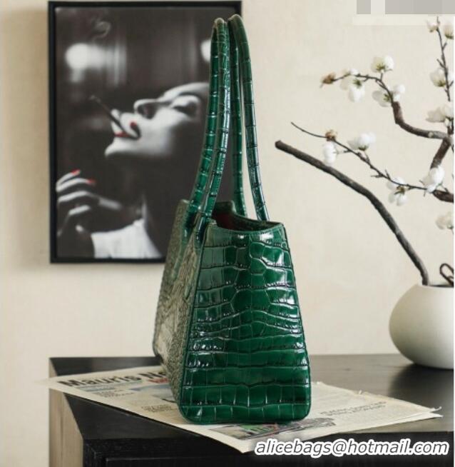 Best Price Chanel Small Shopping Bag in Crocodile Embossed Calfskin AS6243 Green 2026