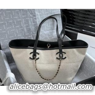 Trendy Design Chanel Small Tote Bag in Canvas/Calfskin CH72018 Beige Spring Summer 2026