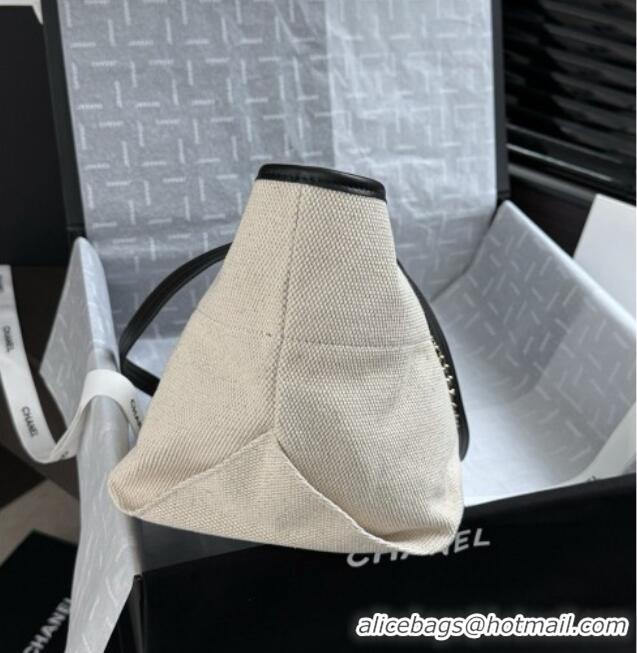 Trendy Design Chanel Small Tote Bag in Canvas/Calfskin CH72018 Beige Spring Summer 2026