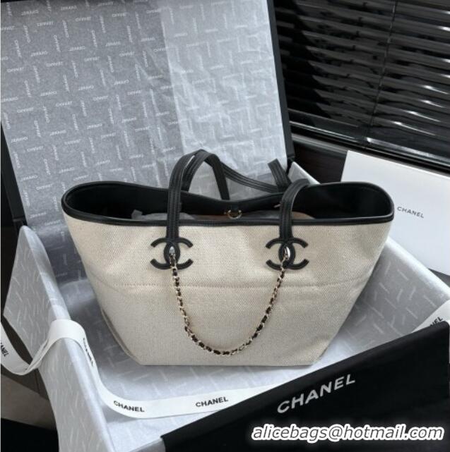 Trendy Design Chanel Small Tote Bag in Canvas/Calfskin CH72018 Beige Spring Summer 2026