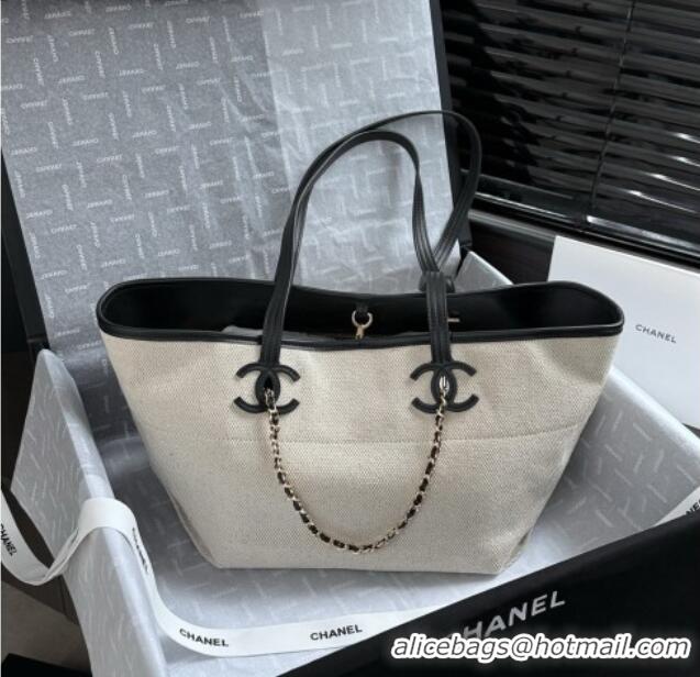 Trendy Design Chanel Small Tote Bag in Canvas/Calfskin CH72018 Beige Spring Summer 2026