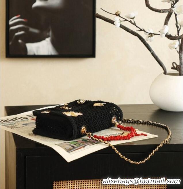 Promotional Chanel CoCo Beach Small Flap Bag with Charms AS6156 Black 2026