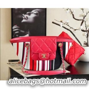 Top Grade Chanel CoCo Beach Small Tote Bag AS5951 Red 2026