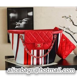 Top Quality Chanel CoCo Beach Large Tote Bag AS5952 Red 2026