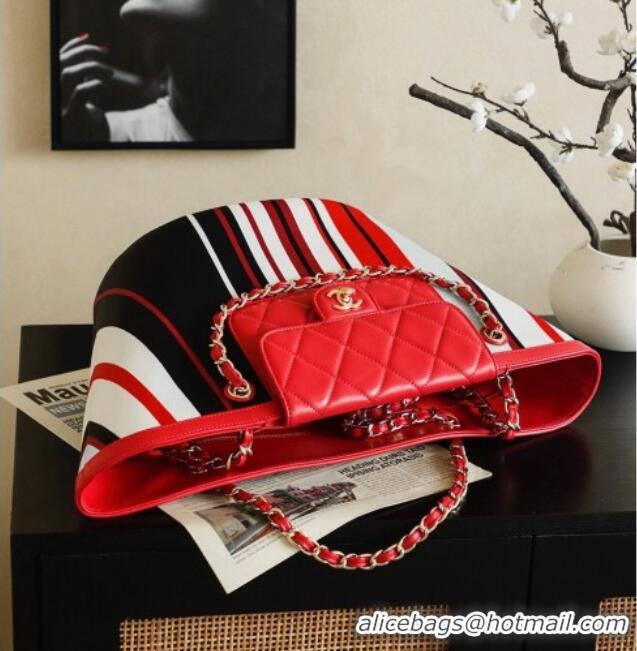 Top Quality Chanel CoCo Beach Large Tote Bag AS5952 Red 2026