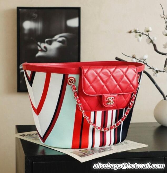 Top Quality Chanel CoCo Beach Large Tote Bag AS5952 Red 2026