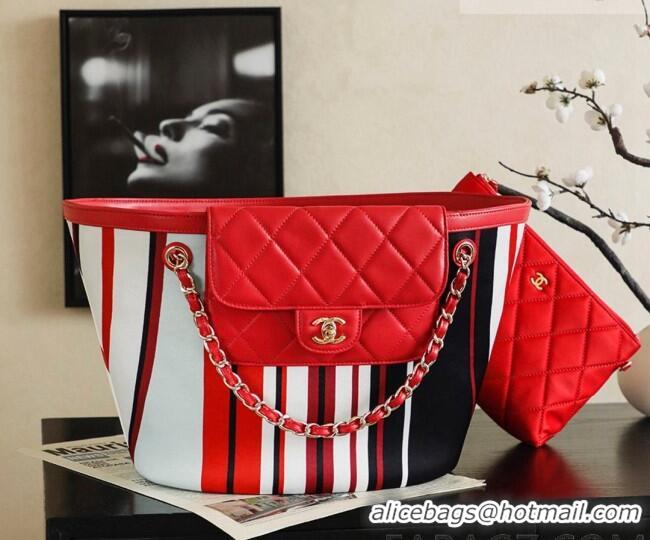 Top Quality Chanel CoCo Beach Large Tote Bag AS5952 Red 2026