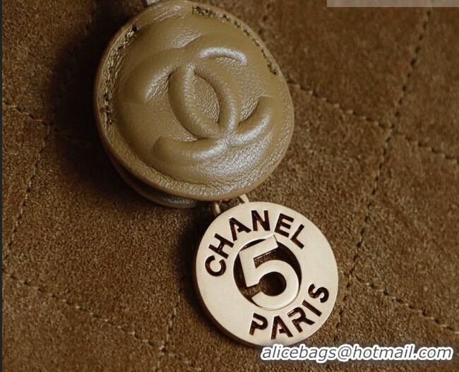 Pretty Style Chanel Maxi Bowling Bag in Dark Beige Suede AS6212 Fall Winter 2026