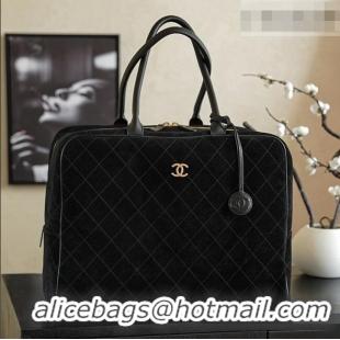 Most Popular Chanel Maxi Bowling Bag in Suede AS6212 Black Fall Winter 2026