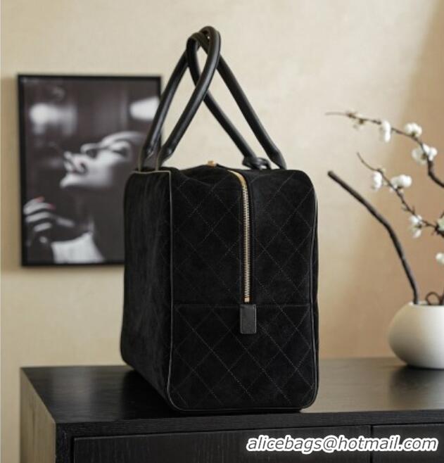 Most Popular Chanel Maxi Bowling Bag in Suede AS6212 Black Fall Winter 2026