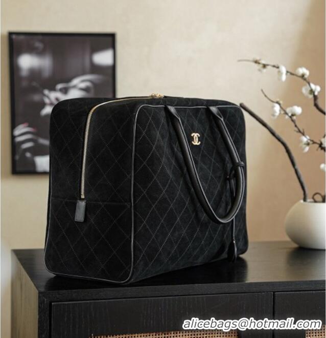 Most Popular Chanel Maxi Bowling Bag in Suede AS6212 Black Fall Winter 2026