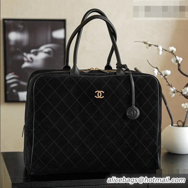 Most Popular Chanel Maxi Bowling Bag in Suede AS6212 Black Fall Winter 2026