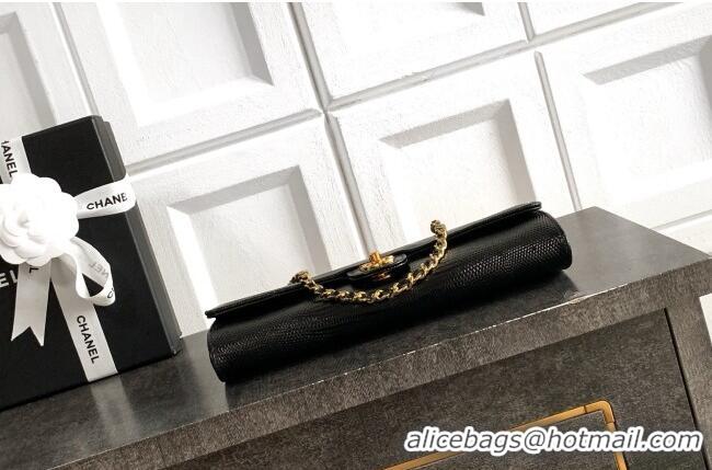 Reasonable Price Chanel Clutch with Chain in Lizard Embossed Calfskin AP5280 Black 2026