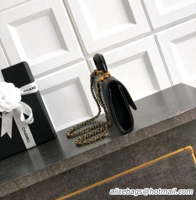 Reasonable Price Chanel Clutch with Chain in Lizard Embossed Calfskin AP5280 Black 2026