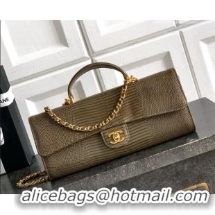 Top Quality Chanel Clutch with Chain in Lizard Embossed Calfskin AP5280 Khaki 2026
