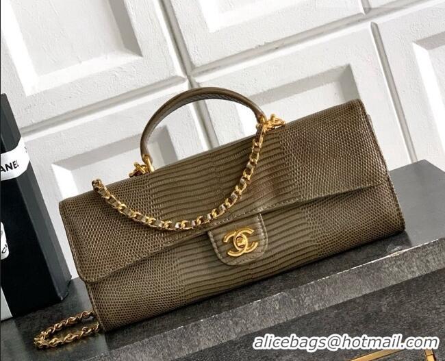 Top Quality Chanel Clutch with Chain in Lizard Embossed Calfskin AP5280 Khaki 2026