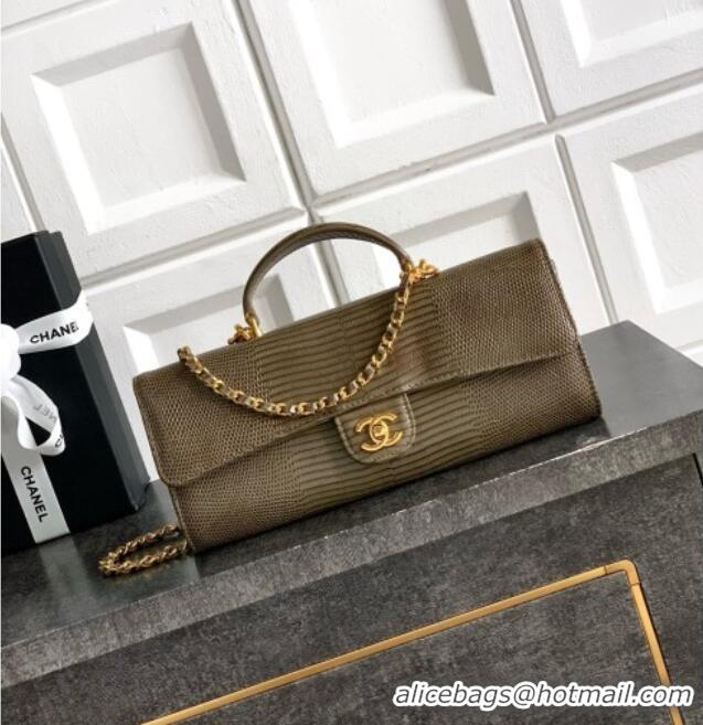 Top Quality Chanel Clutch with Chain in Lizard Embossed Calfskin AP5280 Khaki 2026