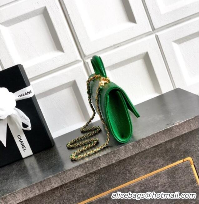 Shop Discount Chanel Clutch with Chain in Lizard Embossed Calfskin AP5280 Green 2026