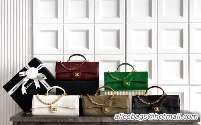 Shop Discount Chanel Clutch with Chain in Lizard Embossed Calfskin AP5280 Green 2026