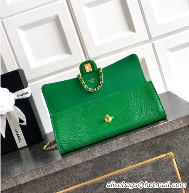 Shop Discount Chanel Clutch with Chain in Lizard Embossed Calfskin AP5280 Green 2026