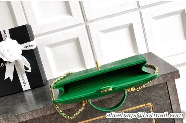 Shop Discount Chanel Clutch with Chain in Lizard Embossed Calfskin AP5280 Green 2026