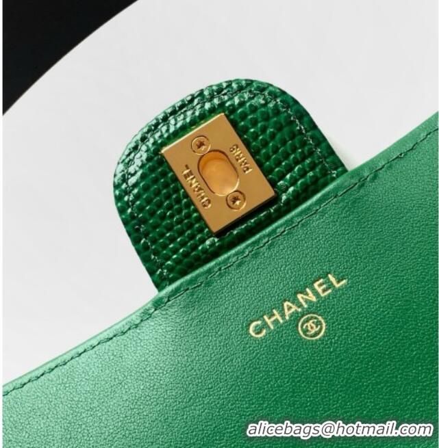Shop Discount Chanel Clutch with Chain in Lizard Embossed Calfskin AP5280 Green 2026