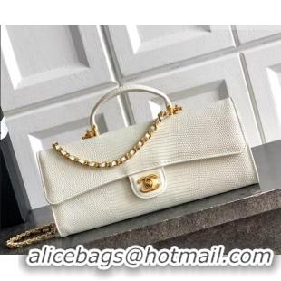 Grade Design Chanel Clutch with Chain in Lizard Embossed Calfskin AP5280 White 2026
