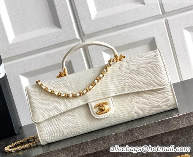Grade Design Chanel Clutch with Chain in Lizard Embossed Calfskin AP5280 White 2026