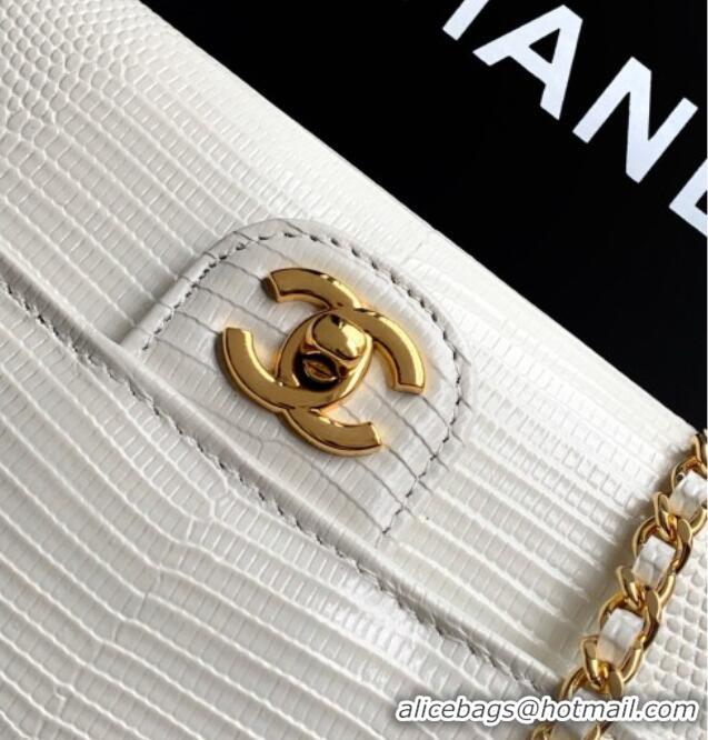 Grade Design Chanel Clutch with Chain in Lizard Embossed Calfskin AP5280 White 2026