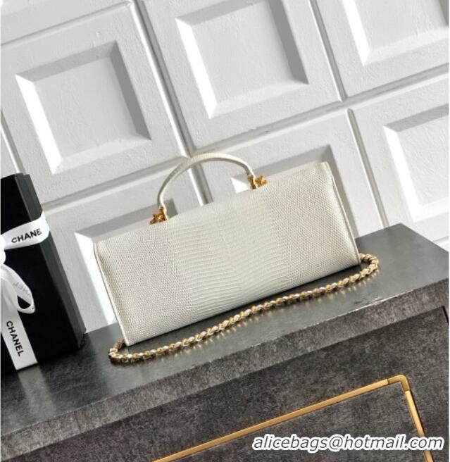Grade Design Chanel Clutch with Chain in Lizard Embossed Calfskin AP5280 White 2026