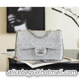 Top Grade Discount Chanel Beaded Flap Bag CH720 Silver 2026