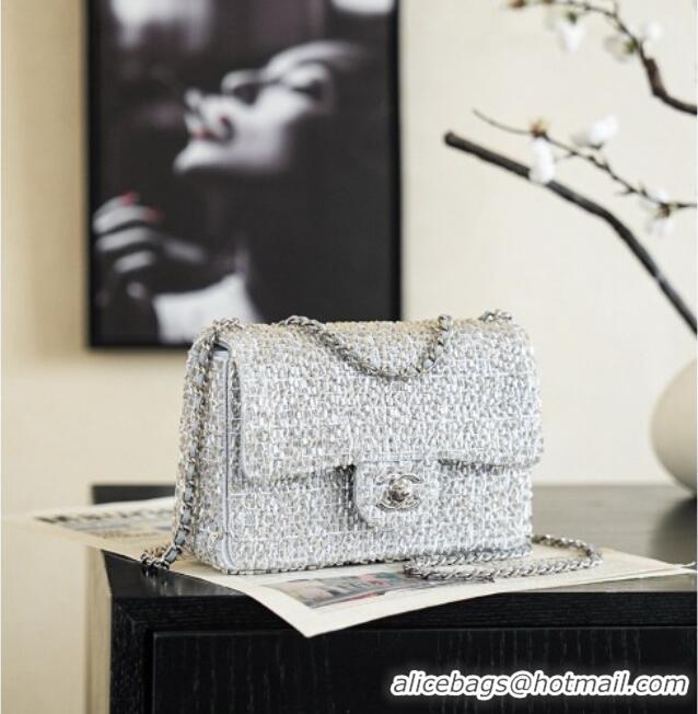 Top Grade Discount Chanel Beaded Flap Bag CH720 Silver 2026