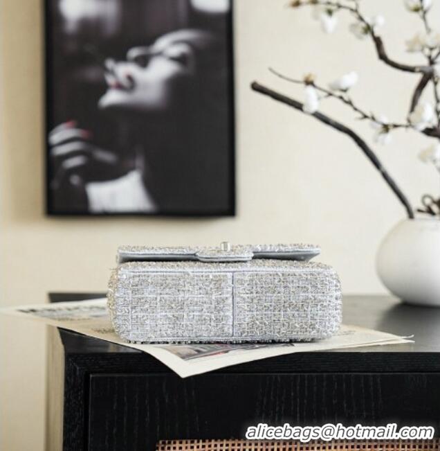 Top Grade Discount Chanel Beaded Flap Bag CH720 Silver 2026