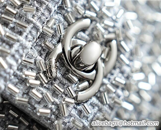 Top Grade Discount Chanel Beaded Flap Bag CH720 Silver 2026