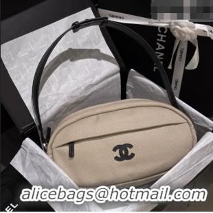 Luxury Cheap Chanel Coco Beach Canvas Rugby Bag AS5269 Beige 2026