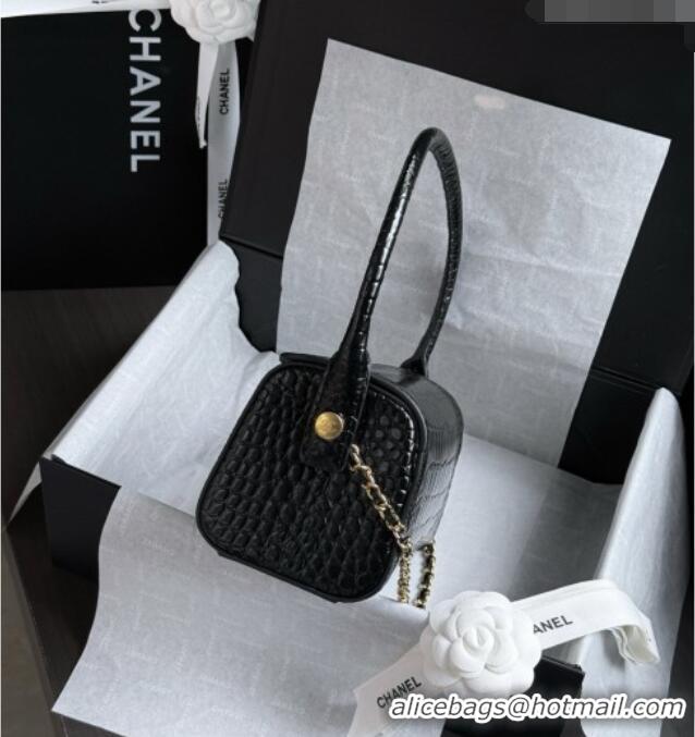 Unique Discount Chanel Crocodile Embossed Calfskin Clutch with Chain AP5294 Black 2026