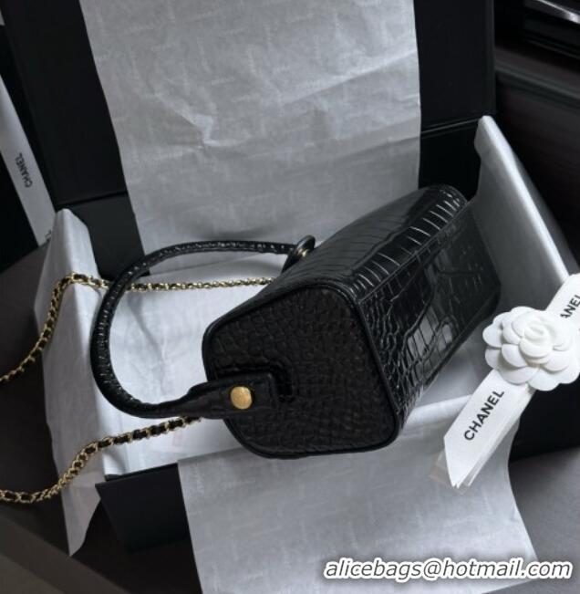 Unique Discount Chanel Crocodile Embossed Calfskin Clutch with Chain AP5294 Black 2026