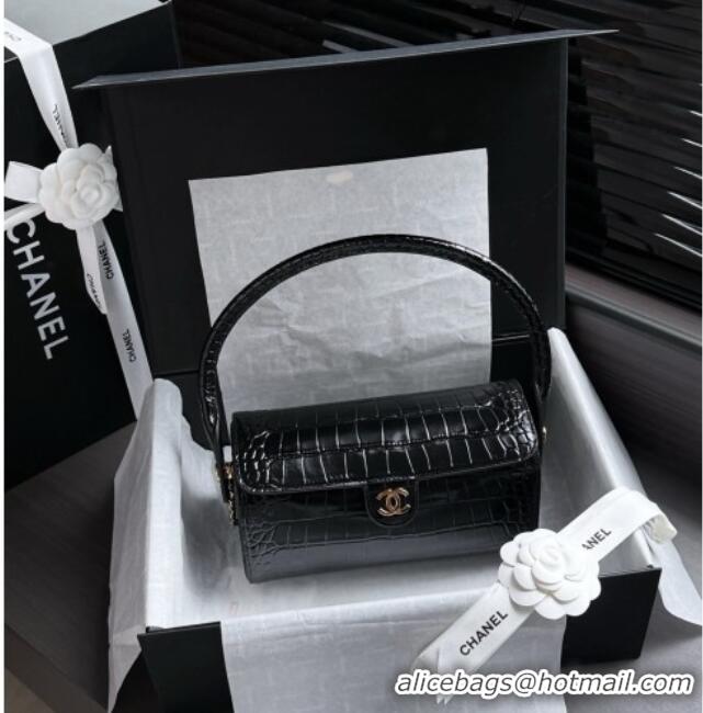 Unique Discount Chanel Crocodile Embossed Calfskin Clutch with Chain AP5294 Black 2026