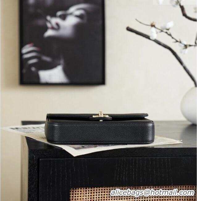 Well Crafted Chanel Grained Calskin Flap Bag with Charm CH720 Black 2026