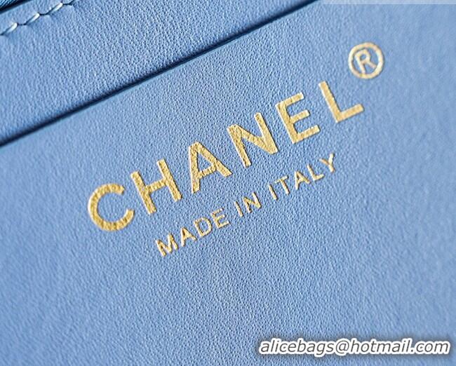 Top Design Chanel Braided Straw Small Shopping Bag AS5951 Blue 2026