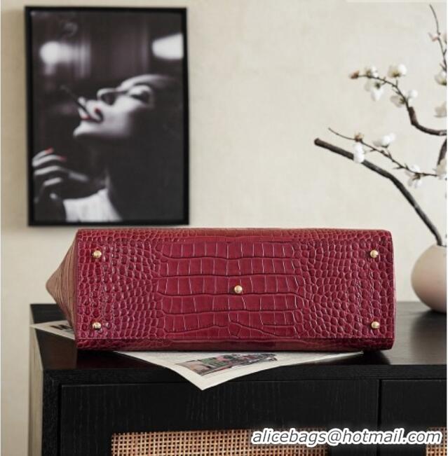 Buy Cheap Chanel Large Shopping Bag in Crocodile Embossed Calfskin AS6239 Burgundy 2026
