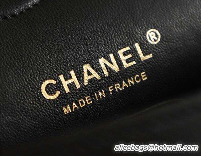 Luxury Discount Chanel Medium Flap Bag in Crocodile Pattern Calfskin Leather CH720 Black 2026