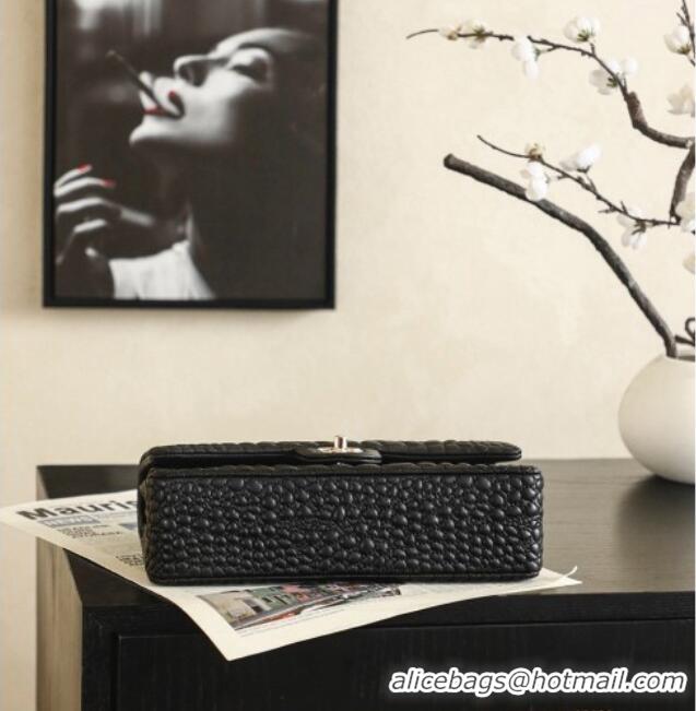 Luxury Discount Chanel Medium Flap Bag in Crocodile Pattern Calfskin Leather CH720 Black 2026