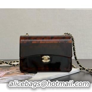 Famous Brand Chanel Resin Mini Flap Bag CH720 Brown 2026