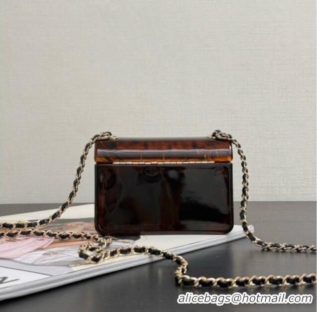 Famous Brand Chanel Resin Mini Flap Bag CH720 Brown 2026