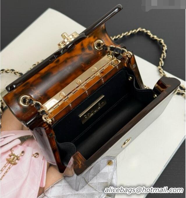 Famous Brand Chanel Resin Mini Flap Bag CH720 Brown 2026